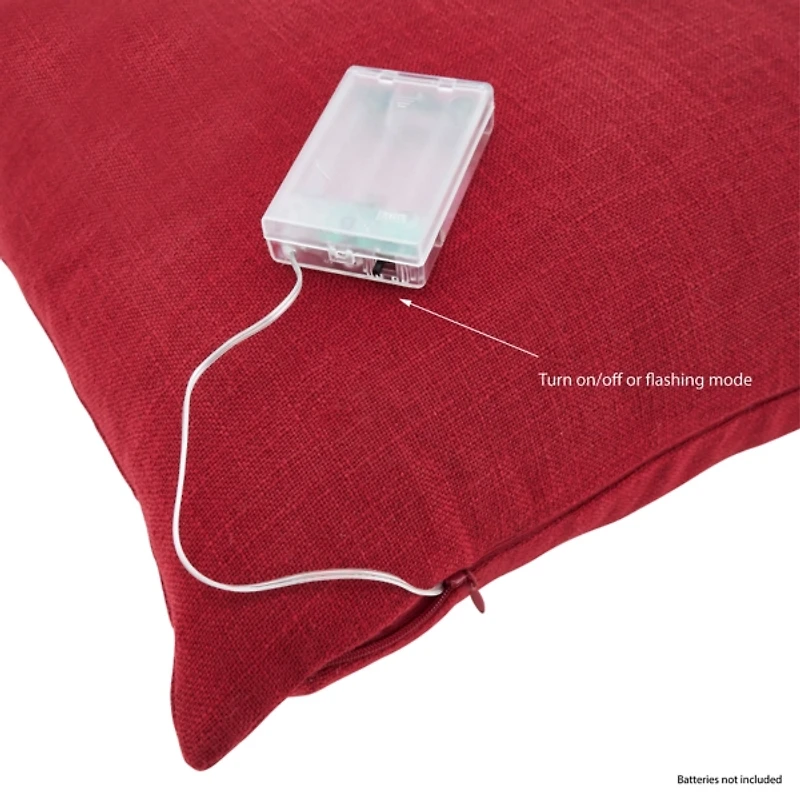 Christmas Tree LED Square Pillow