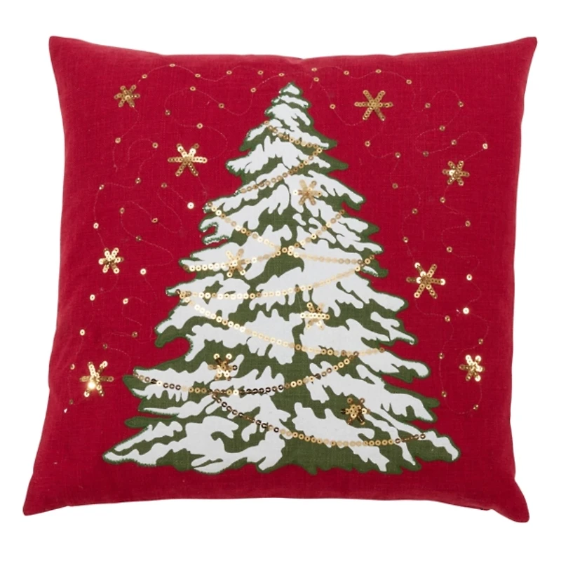 Christmas Tree LED Square Pillow