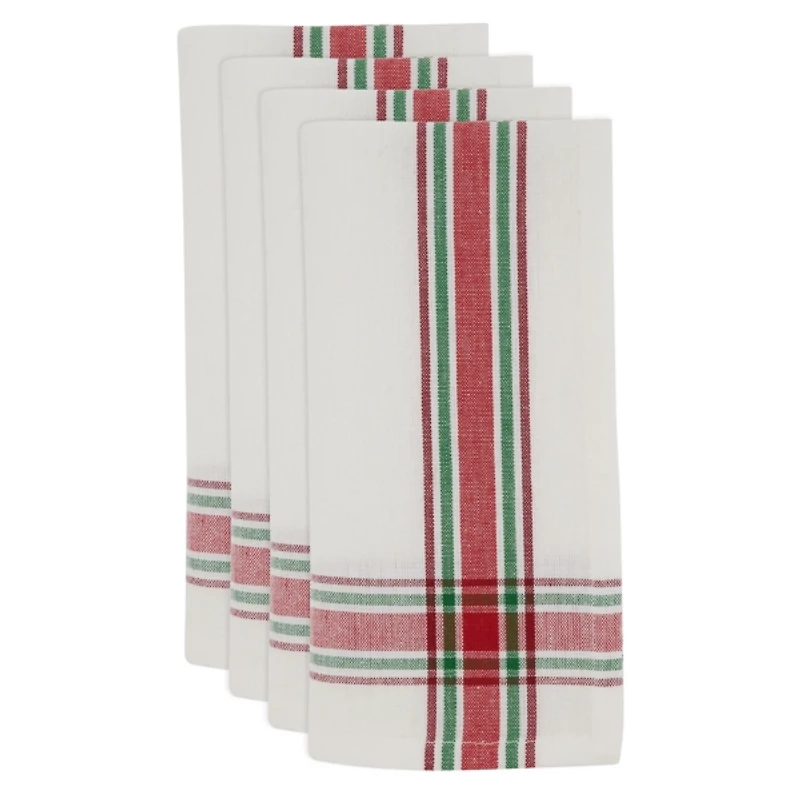 Red and Green Plaid Napkins, Set of 4