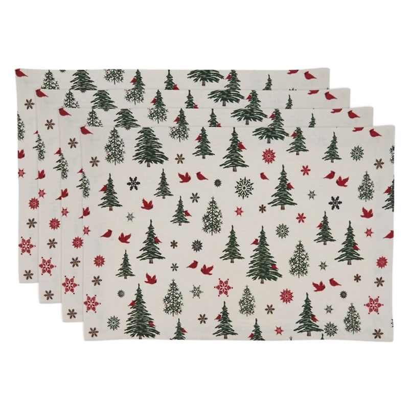 Christmas Tree and Snowflake Placemats, Set of 4