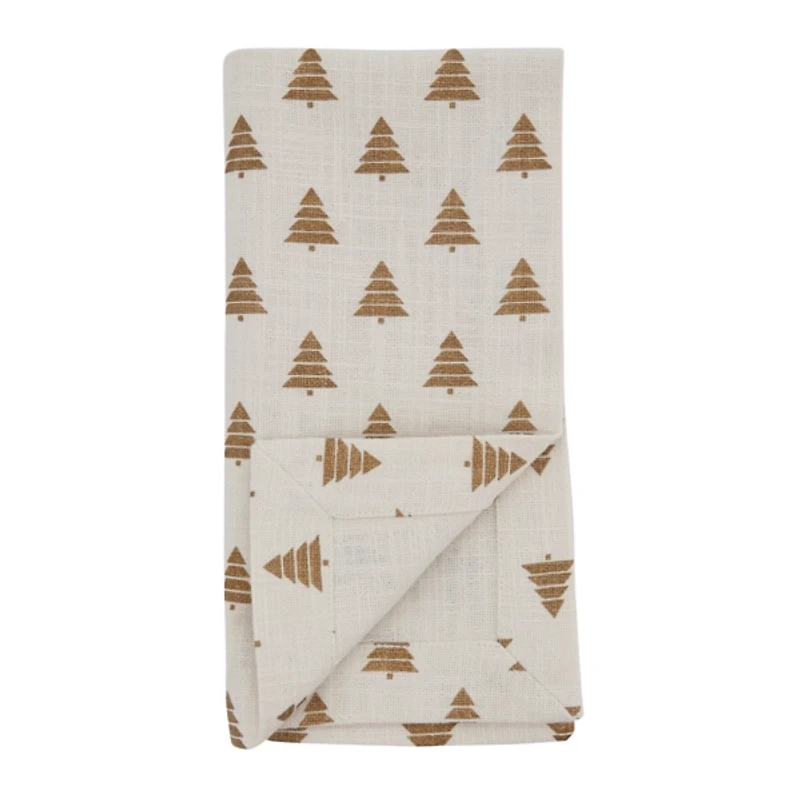 Gold Christmas Tree Napkins, Set of 4