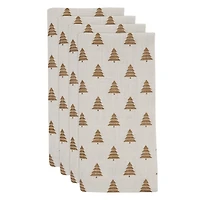 Gold Christmas Tree Napkins, Set of 4