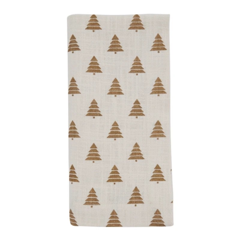 Gold Christmas Tree Napkins, Set of 4