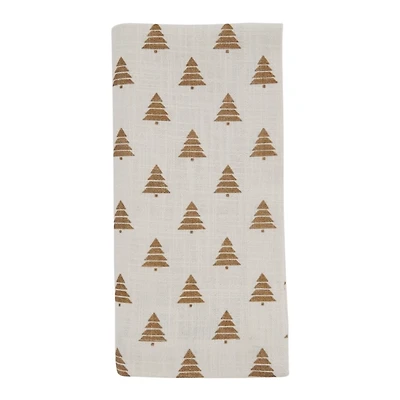 Gold Christmas Tree Napkins, Set of 4