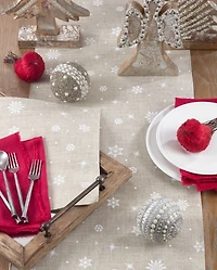 Natural Linen Snowflake Placemats, Set of 4