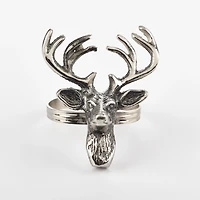 Silver Reindeer Head Napkin Rings, Set of 4