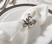 Silver Reindeer Head Napkin Rings, Set of 4