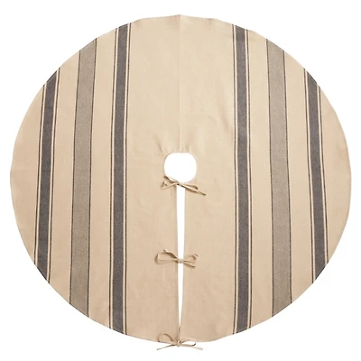 Blue Striped Banded Christmas Tree Skirt