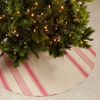 Red and Tan Striped Tree Skirt