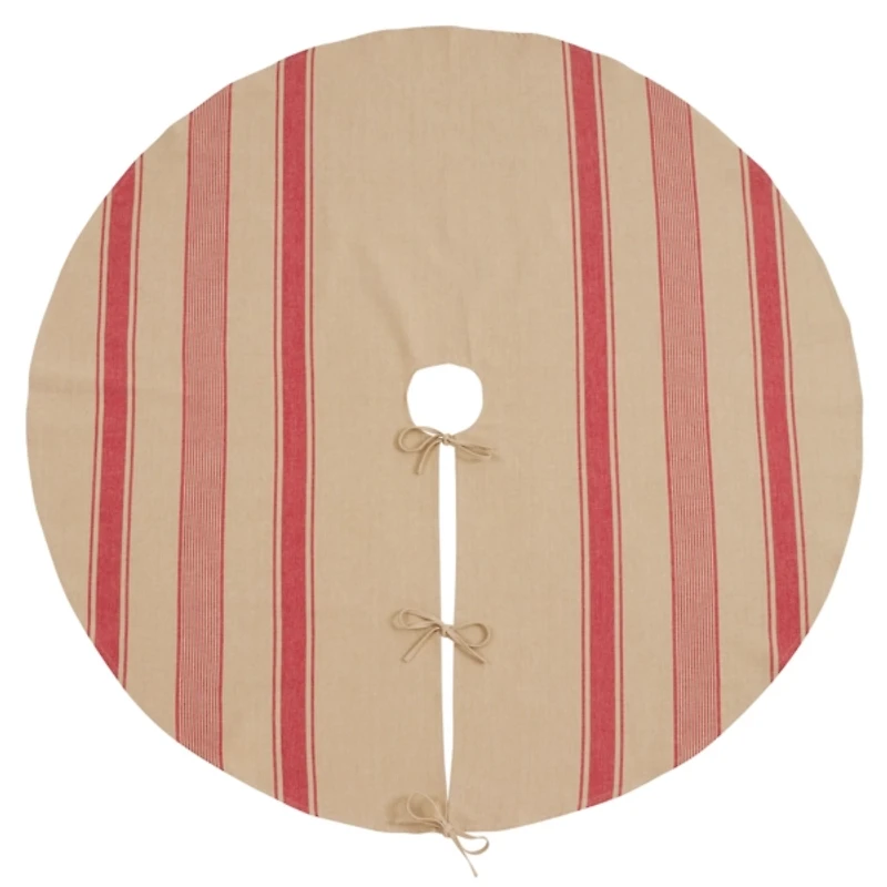 Red and Tan Striped Tree Skirt