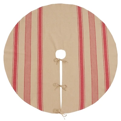 Red and Tan Striped Tree Skirt