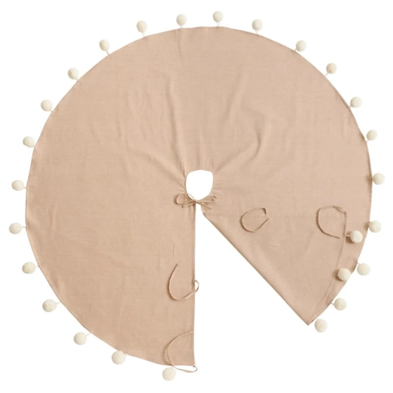 Natural Pom Pom Trim Tree Skirt