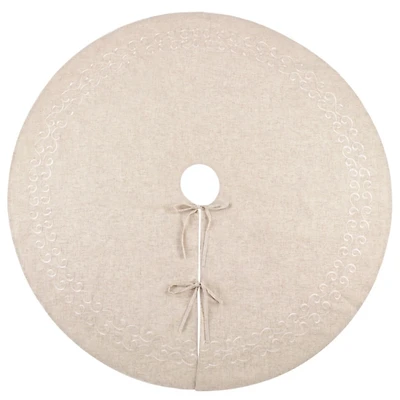 Beige Embroidered Tree Skirt