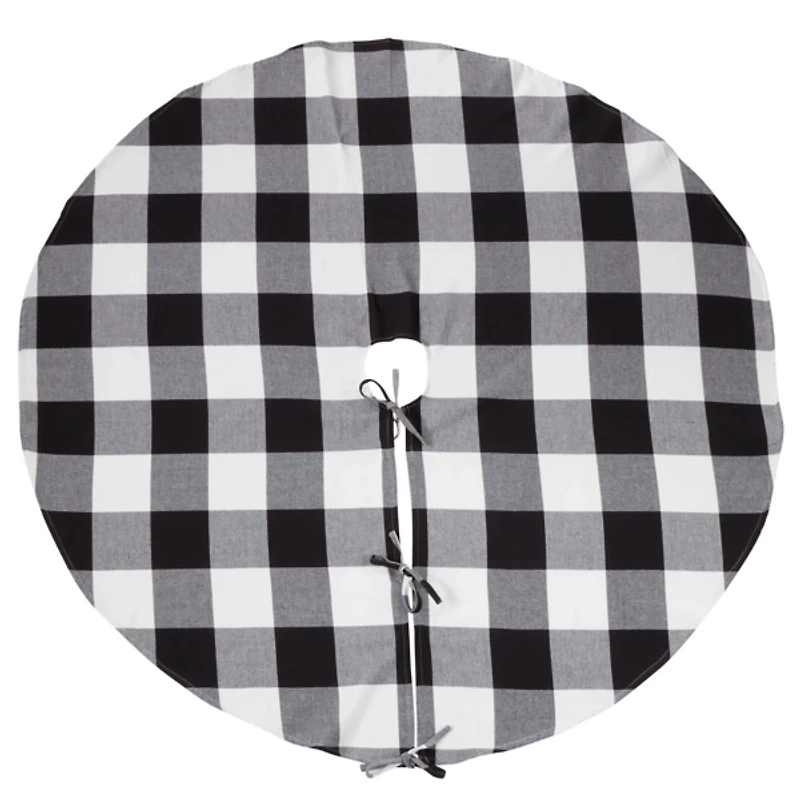 White and Black Buffalo Check Tree Skirt, 72 in.
