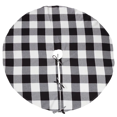 White and Black Buffalo Check Tree Skirt, 72 in.