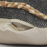 Natural Jute Braided Stripe Throw Pillow, 20 in.