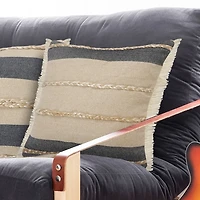 Natural Jute Braided Stripe Throw Pillow, 20 in.