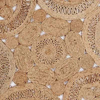 Floral Fantasy Hand Braided Jute Area Rug, 4x4