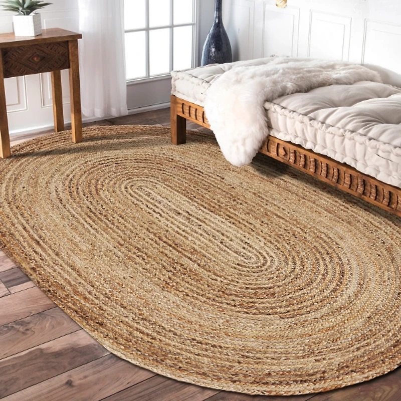 Natural Tonal Bordered Area Rug, 5x7
