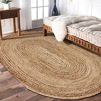 Natural Tonal Bordered Area Rug, 5x7