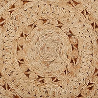 Natural Golden Sunshine Circular Area Rug, 4x4