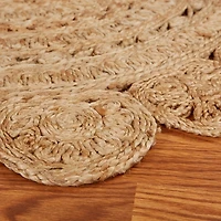 Natural Golden Sunshine Circular Area Rug, 4x4