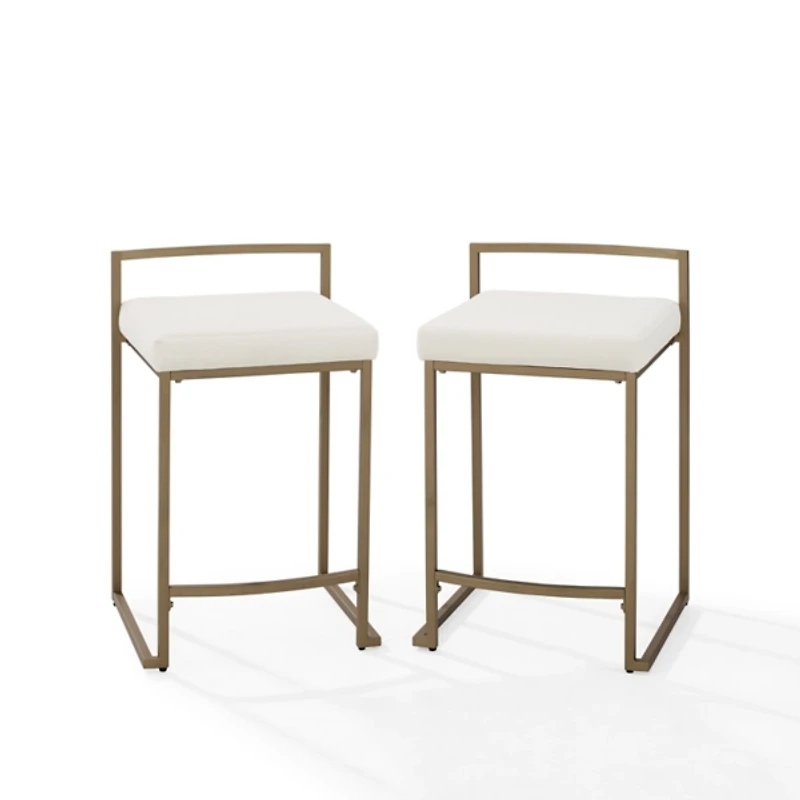 Marley Cream and Gold Counter Stools, Set of 2