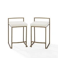 Marley Cream and Gold Counter Stools, Set of 2