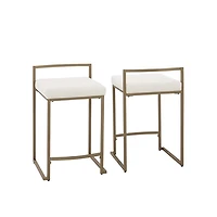 Marley Cream and Gold Counter Stools, Set of 2