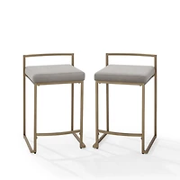 Marley Gray and Gold Counter Stools, Set of 2