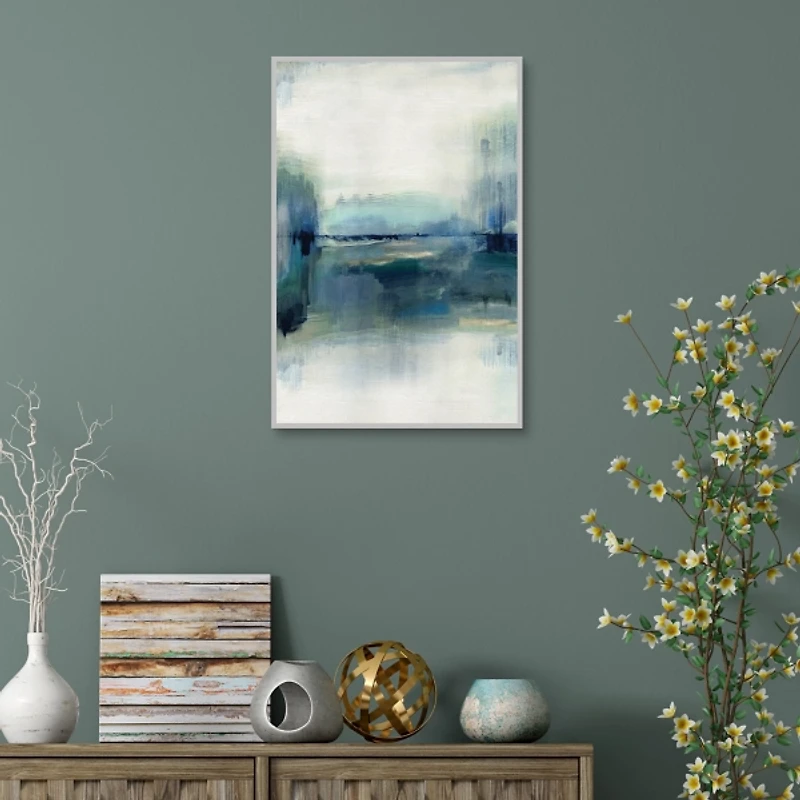 Indigo Meadow Framed Canvas Art Print