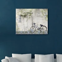 Blue Barn Bike Canvas Art Print, 30x24 in.