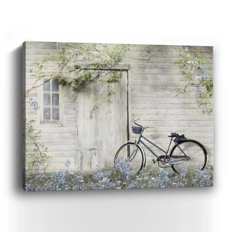 Blue Barn Bike Canvas Art Print, 30x24 in.