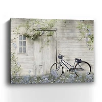 Blue Barn Bike Canvas Art Print, 30x24 in.