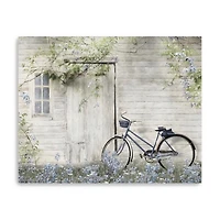 Blue Barn Bike Canvas Art Print, 30x24 in.