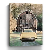 Yellow Chevy Canvas Art Print, 30x40 in.