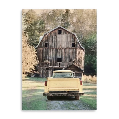 Yellow Chevy Canvas Art Print, 30x40 in.
