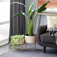 Peach Iron X-Base Planters, Set of 2