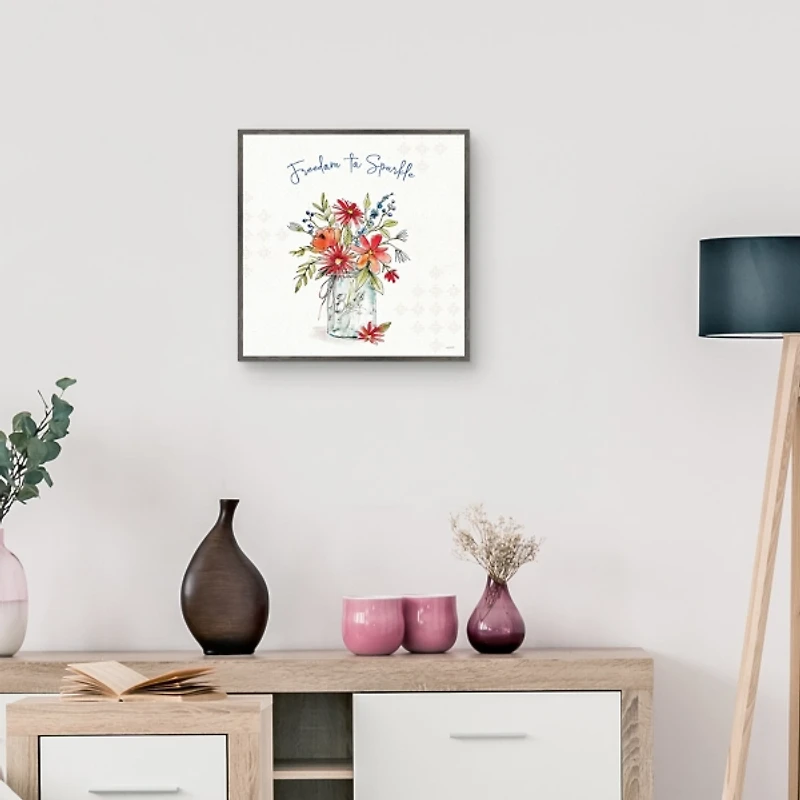 Floral Bouquet Freedom to Sparkle Canvas Art Print