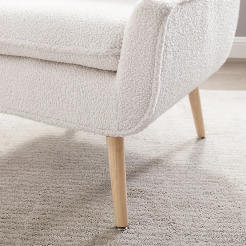 Ivory Faux Sherpa Tufted Accent Chair