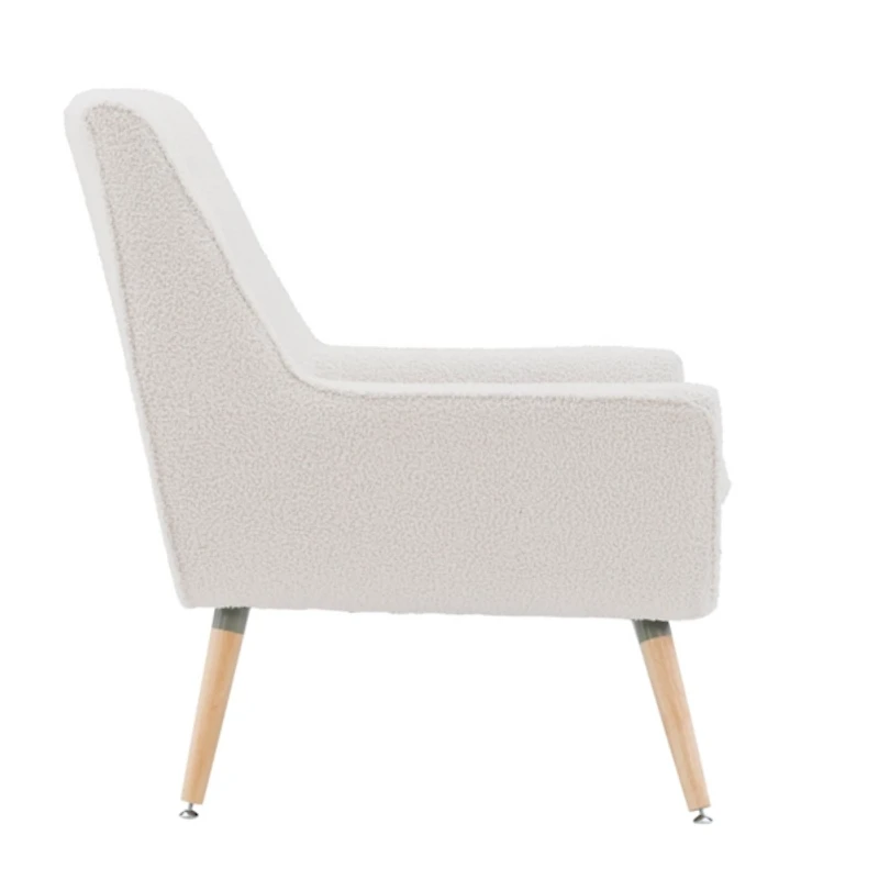 Ivory Faux Sherpa Tufted Accent Chair