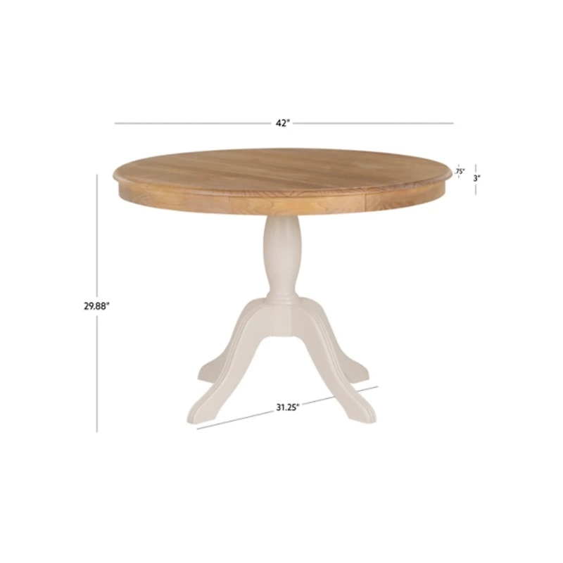 White Natural Top Pedestal Dining Table