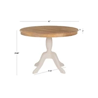 White Natural Top Pedestal Dining Table