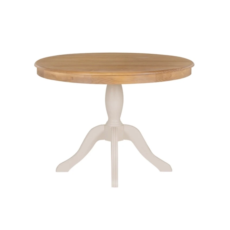 White Natural Top Pedestal Dining Table