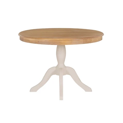 White Natural Top Pedestal Dining Table
