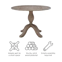 Gray Wash Drop Leaf Dining Table