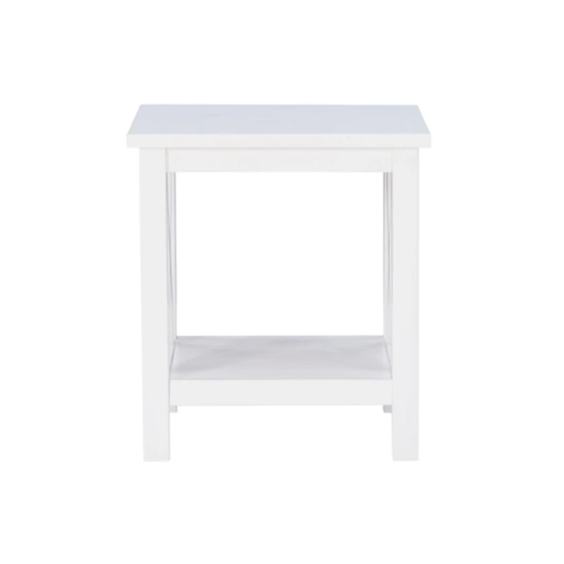 Antique White X Side Frame Accent Table