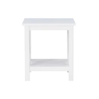 Antique White X Side Frame Accent Table