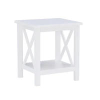 Antique White X Side Frame Accent Table