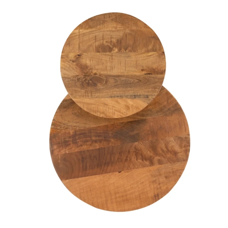 Industrial Two-Tiered Gunmetal Accent Table